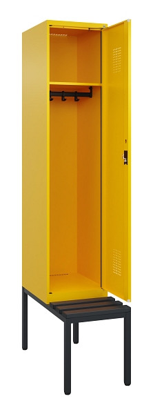 C+P Spind Evolo PLUS, 1 Abteile, 2120x400x815mm, 1023/1023, Haken 4, Zylinderschloss, Sitzfläche Kunststoff, Sitzbank, 0490507-12 S10103