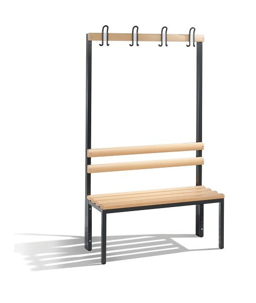 C+P Garderobenbank 1-seitig, H1650xB1000xT400 mm, Schwarzgrau, 8050-100 S10072