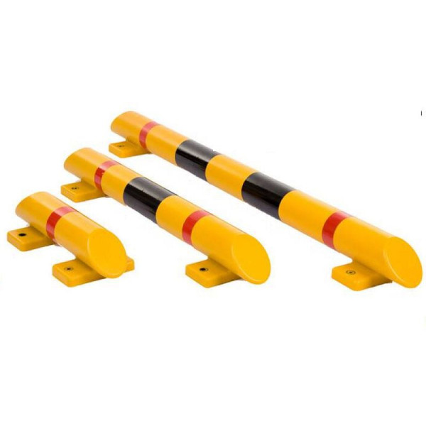 Stein HGS Rammschutzbalken -Massiv-, 800 mm, mit 2 Reflektorstreifen (rot), und 1 Warnstreifen (schwarz), 19319