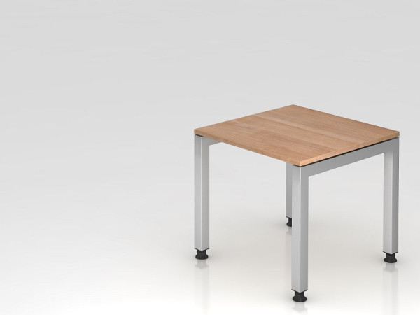 Hammerbacher Schreibtisch U-Fuß eckig 80x80cm Nussbaum, Rechteckform, schwebende Platte, VJS08/N/S