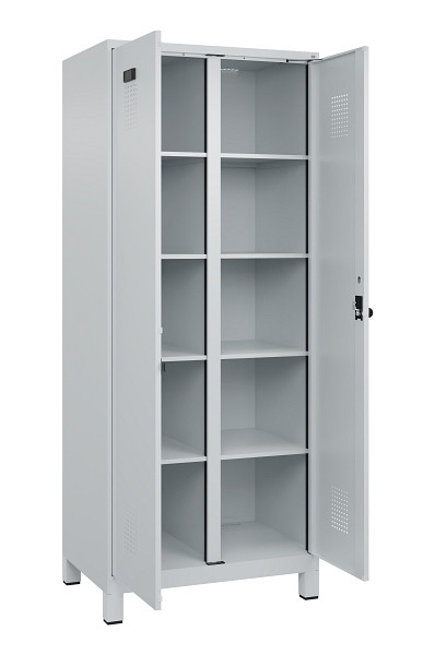 C+P Wäsche-Spind Evolo PLUS, mit Füßen, 2 Abteile, 1950x800x500mm, 7035/7035, Verschluss Drehriegel, 049012-22B S10013