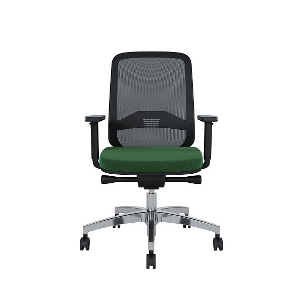 Bisley Bürodrehstuhl Bali, Rückenlehne aus Netzbezug, Mit Armlehnen Aluminiumfußkreuz, TN9717 grass green, BALIALRT0015TN9717