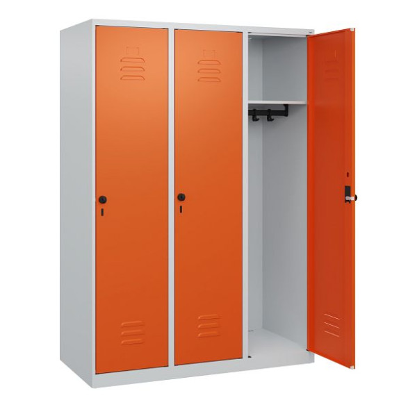 C+P Umkleidespind Classic PLUS, 3 Abteile, 1700x1200x500mm, 7035/2004, Drehriegel, 0800007-32 S10000