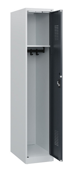 C+P Spind Evolo PLUS, 1 Abteil, 1530x300x500mm, 7035/7016, Zylinderschloss, 0490005-10 S10039