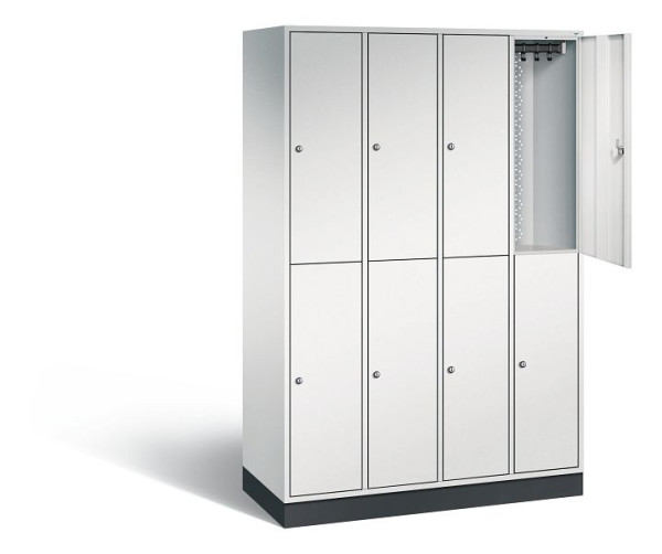 C+P Spind doppelstöckig Intro, H1950xB1220xT490mm, Farbe: Lichtgrau, 8270-401 S10000