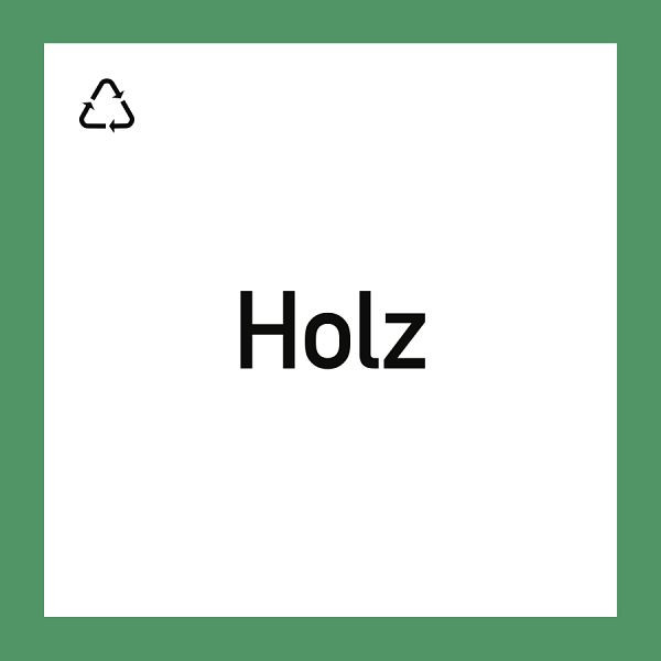 Moedel Wertstoffkennzeichnung "Holz", Folie, 300x300 mm, 99156