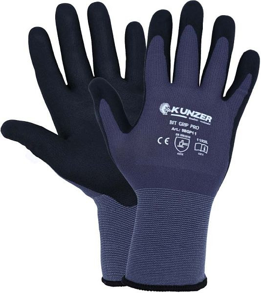 Kunzer BIT GRIP PRO - Größe: 8/M, Arbeitshandschuh, VE: 12 Paar, 9BGP08