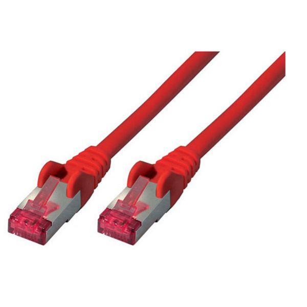 S-Conn Patchkabel, cat 6A, S/FTP, PIMF, Halogenfrei, GHMT-zertifiziert, rot, 0,25m, 75711-A0.25R