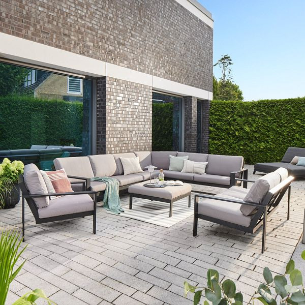 HOME DELUXE Gartenlounge Aluminium RIO XXL, Anthrazit, 31809
