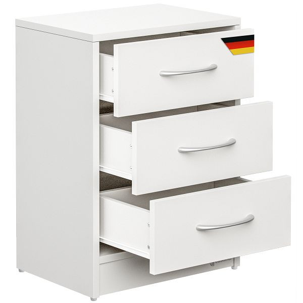 casaria Nachttisch Eloise Weiß 54x39x28cm, 109454, 4251779111466
