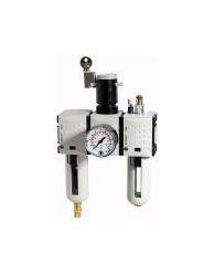 Riegler Wartungseinheit, dreiteilig, mit Polycarbonatbehälter, Schutzkorb und Manometer, 100239