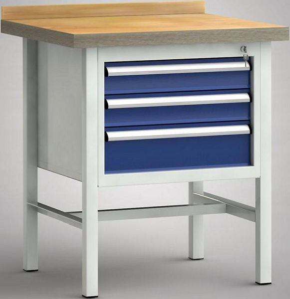 KLW Standard-Werkbank - 1500 x 700 x 840 mm L x T x H, 100EA/100EA/150EA, WS058N-0750M40-E7022