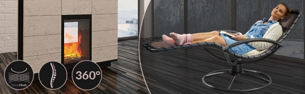 casaria Relaxliege Eve Mokka mit Schaukelfunktion, 106776
