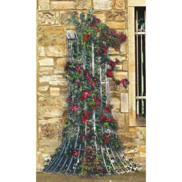 Stein HGS Rankgitter aus Flachstahl, Wandmontage, RG5 farbig beschichtet, außen Ø900mm/innen Ø370mm/Höhe: 1750mm, 13404