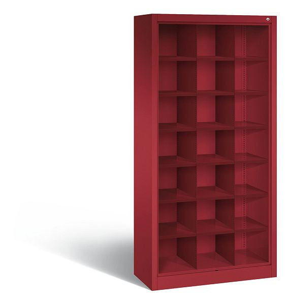 C+P Stahlregal mit Rückwand Acurado, H1950xB930xT400mm, Farbe: Rubinrot, 9160-410 S10032