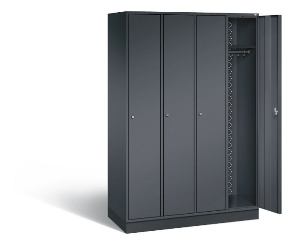 C+P Garderobenschrank Intro, H1950xB1220xT490mm, Farbe: Schwarzgrau, 8170-401 S10022