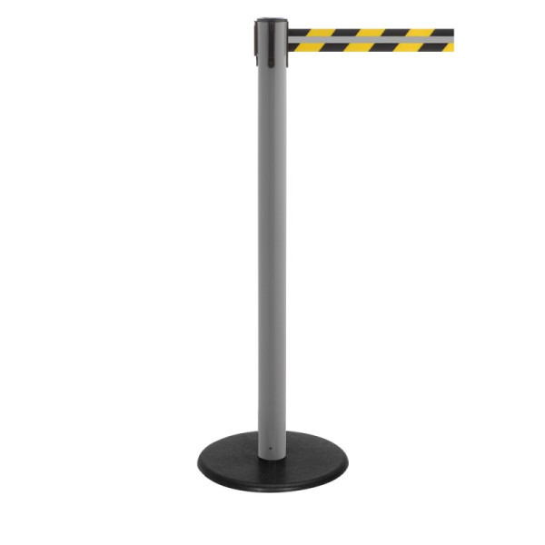 Stein HGS Personenleitsystem 'P-Line Famous Reflex' aus Kunststoff, reflektierendes Gurtband, schwarz/gelb mit Reflektorstreifen, 2,3 m, grau, 65857.0002