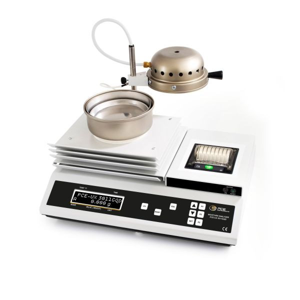 PCE Instruments Feuchtebestimmerwaage, Wägebereich 200 g und eingebauter Drucker, PCE-UX 3011GQD