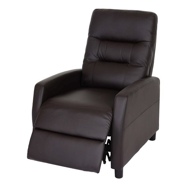 Mendler Fernsehsessel HWC-K52, Relaxsessel TV-Sessel Liegesessel, Liegefunktion Kunstleder, braun, 94553