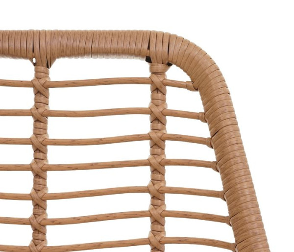 Mendler Polyrattan Garnitur HWC-G17a, Garten Sofa Set Sitzgruppe Stuhl, Seil, naturfarben, Polster creme ohne Dekokissen, 76306
