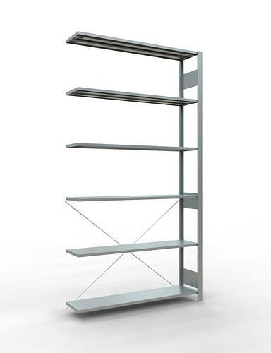 Schulte Fachbodenregal, Anbaufeld, 6 Lagerebenen, Kreuzstrebe, Fachlast 150 kg, 1306 x 336 x 2500 mm, 278710
