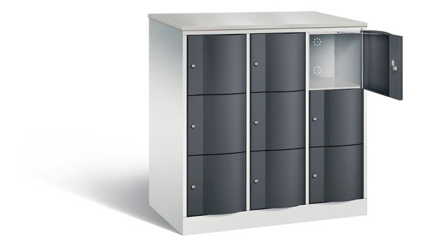 C+P XL-Schließfachschrank Resisto, H1255xB1148xT640mm, Farbe: Lichtgrau / Schwarzgrau, 8573-373 S10157