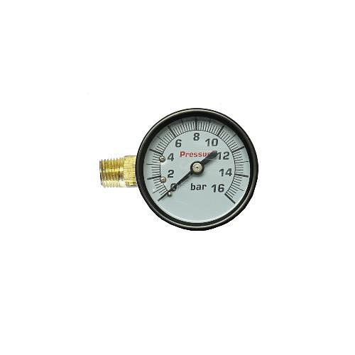 AEROTEC Manometer 16 bar 50 mm - 1/4 Zoll AG links, 9052176-PS