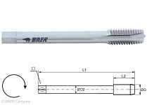 BAER HSSE Maschinengewindebohrer Form B - M 12 x 1,75 - DIN 376 - Tol. 4H, 110420009