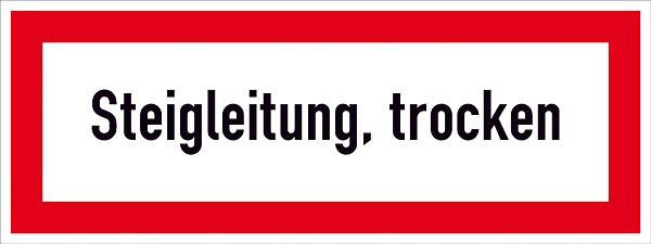 SafetyMarking Hinweisschild für die Feuerwehr, Steigleitung, trocken, BxH 29,7x10,5 cm, Folie, selbstklebend, 21.2619