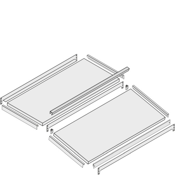 BITO Zusatzebene Set /Fachboden 1000x500 gerade/schräg 100kg verzinkt, C0830-0025