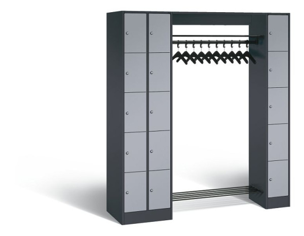 C+P Garderobe Serie 8070, H1950xB2100xT480 mm, Anthrazit/Weißalu, 80730-00 S10371