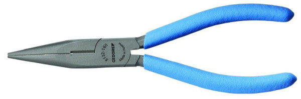 GEDORE Flachrundzange, mit Schneide, gezahnt, gerade Form, Antirutsch-Griff, 200 mm, 6710960