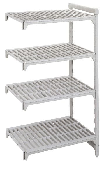 Cambro Camshelving® Premium, geschlitzte Anbaueinheit, 150 kg pro Fachboden, 4 Fachböden, 50 x 133,5 x 180 cm, MPA51318V4PKG490