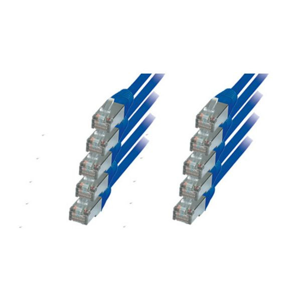 S-Conn Patchkabel, cat 6, S/FTP, PIMF, Halogenfrei, VE: 5 Stück, blau, 0,25m, 75711-H0.25B-SET5