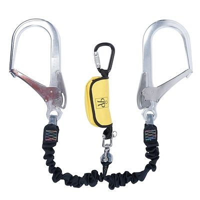 Preising Y-Verbindungsmittel mit Wirbel, Karabiner 1483-110 W+1502, 1,5 m, 140 kg, Gewebeschlauch mit Elastikband, 1542_1483-110_W_1502-015