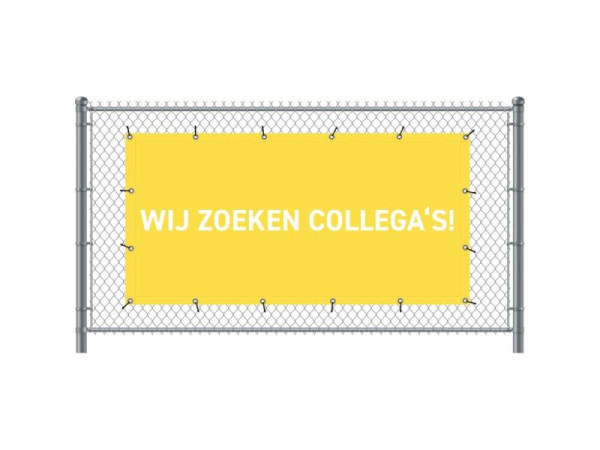 Showdown Displays Zaun-Banner 200 x 100 cm Wir Stellen Ein Holländisch Gelb, FBG200-100-I729