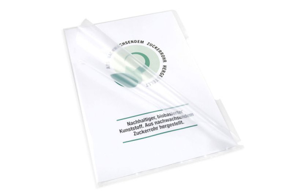 Eichner Aktenhülle / L-Hülle, LDPE-Folie Bio Based aus Zuckerrohr, 100 µm, VE: 1 Pack à 100 Stück, 9545-00001-110