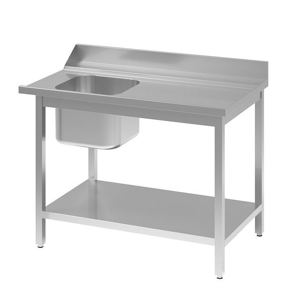 Vaiotec TOPLINE Zulauftisch 700, 1 Becken links, Anbauseite rechts L: 1200 mm, 11516