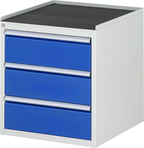 RAU Schubladenschrank Serie 7000, B580xT650xH645mm, Schubladen: 3xH180mm, Metallauflage mit 3-seitigem Abrollrand und Anti-Rutsch-Matte, 03-L3.0A-MT.11