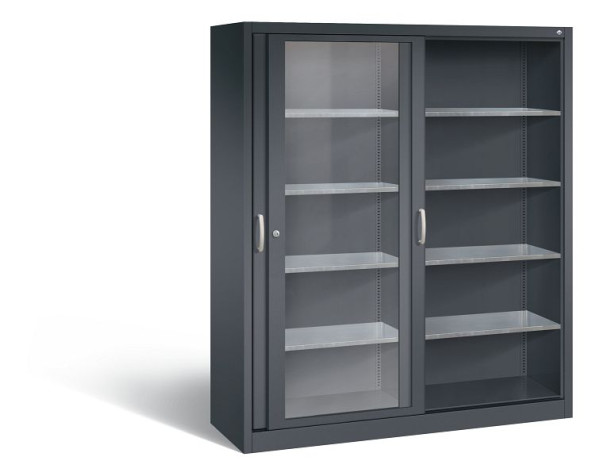 C+P Schiebetürenschrank Acurado, H1950xB1600xT500mm, Farbe: Schwarzgrau, Bügelgriff, 2159-055 S10046