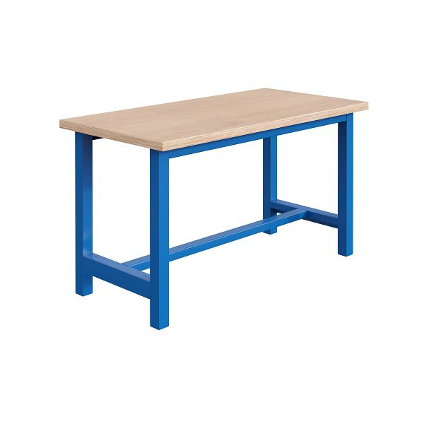 SOFAME CKS Werkbank B 2000 x T 750 x H 824mm, Multiplex-Arbeitsplatte 24 mm, Himmelblau RAL 5015, W010160019BI