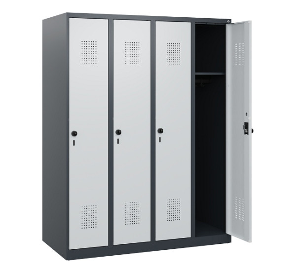 C+P Spind Evolo PLUS, 4 Abteile, 1530x1200x500mm, 7016/7035, Drehriegel, 0490005-40 S10017