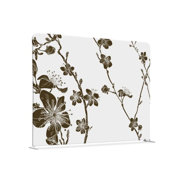 Showdown Displays Textil Raumteiler 150-150 Doppel Abstrakte Japanische Kirschblüte Braun, ZWS150-150SSK-DSI9