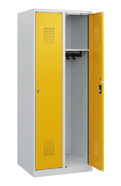 C+P Spind Evolo PLUS, 2 Abteile, 1530x600x500mm, 7035/1004, Zylinderschloss, 0490005-20 S10079