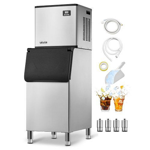 VEVOR Eismaschine 181,4 kg/Tag mit 136 kg Vorratsbehälter, selbstreinigend, Touchscreen, für Bar Café Restaurant, ZHSKU00000000000184