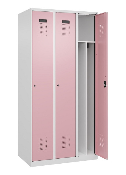 C+P Spind Evolo PLUS, 3 Abteile, 1850x900x500mm, 9016/3015, Verschluss Zylinderschloss, 049000-30F S10045