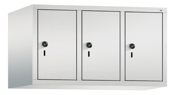 C+P Aufsatz-Garderobenschrank Evolo, 3 Abteile, H500xB900xT500 mm, Lichtgrau, 48090-30 S10000