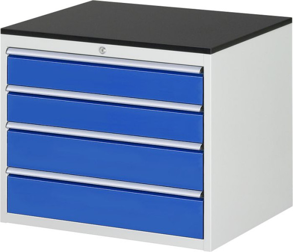 RAU Schubladenschrank Serie 7000, B770xT650xH640mm, Schubladen: 2xH120, 2xH150mm, Arbeitsplatte melaminharzbeschichtet, 03-XL3.6A-M.11