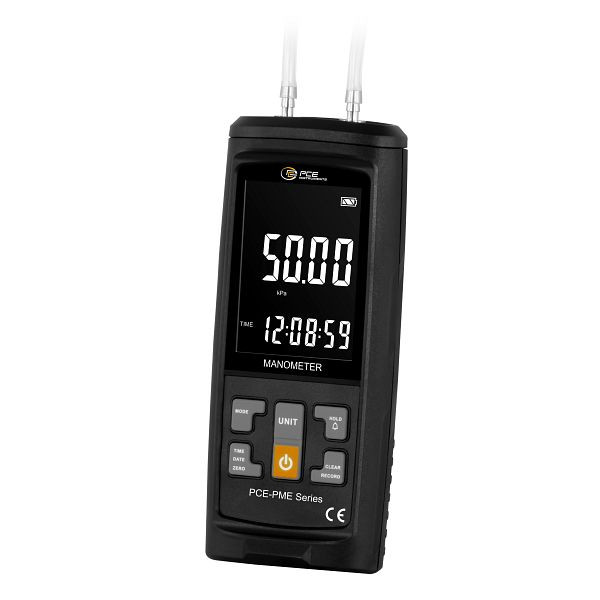 PCE Instruments Manometer bis ±50 kPa, 13 wählbare Einheiten, Datenaufzeichnung und USB-C Schnittstelle, PC-Software, Export in xls-Datei, PCE-PME 50