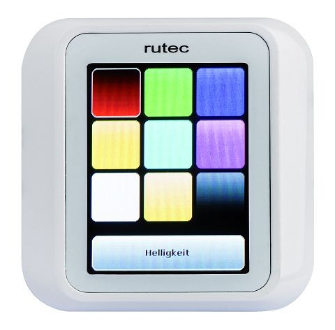 rutec TFT LED RGB+W DMX Touchscreen mit Alpha Nea Rahmen weiß, 88458
